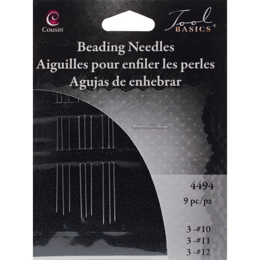 CousinDIY Beading Needles 9/Pkg - Size 10, 11, 12
