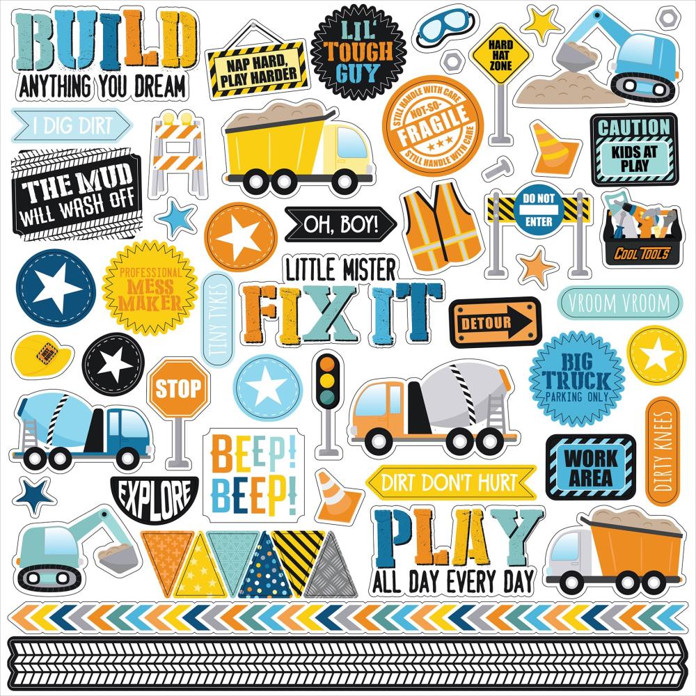 LITTLE BUILDER - 12x12 Element Sticker Sheet