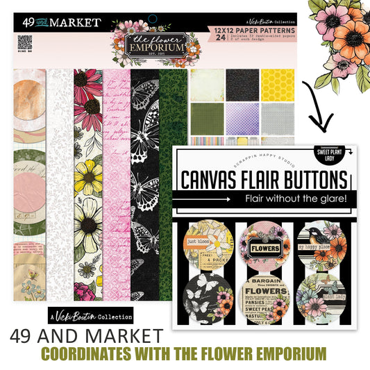 Mini Canvas Flair Buttons 1" - Sweet Plant Lady