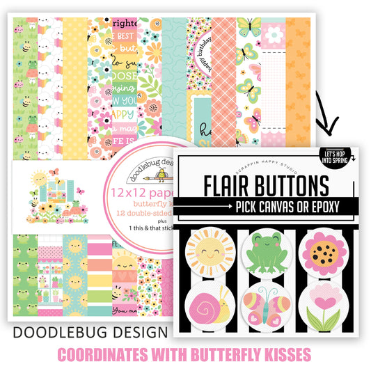 Mini Canvas Flair Buttons 1" - Let's Hop Into Spring Flair