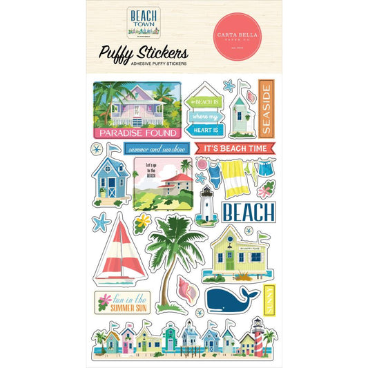 Beach Town - Puffy Stickers